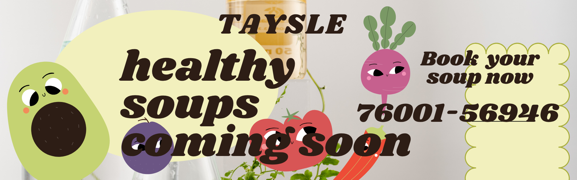 Tassel cute healthy soup cartoon vegetable banner